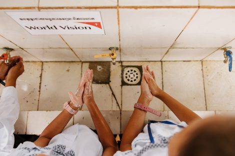 World Vision Handwaschstation in Cambodia